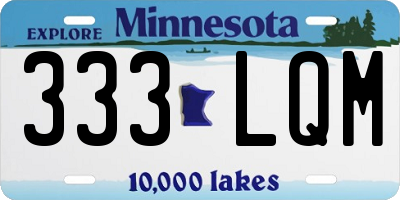 MN license plate 333LQM