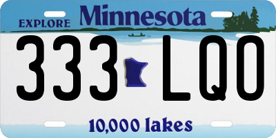 MN license plate 333LQO