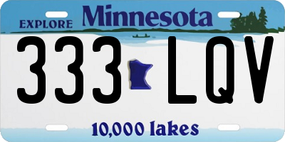 MN license plate 333LQV