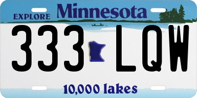 MN license plate 333LQW
