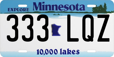 MN license plate 333LQZ