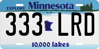 MN license plate 333LRD