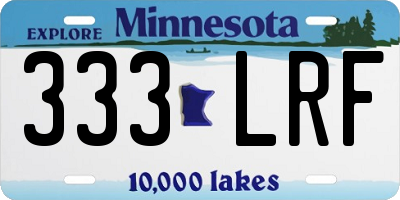 MN license plate 333LRF