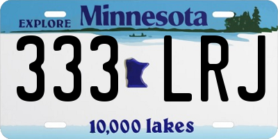 MN license plate 333LRJ