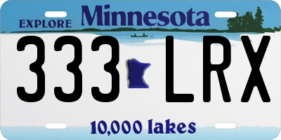 MN license plate 333LRX