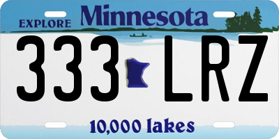 MN license plate 333LRZ