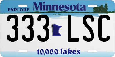 MN license plate 333LSC