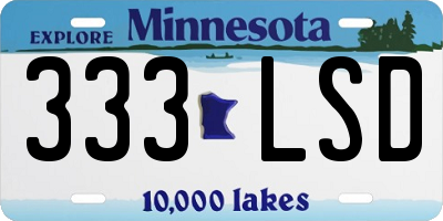 MN license plate 333LSD