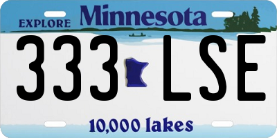 MN license plate 333LSE