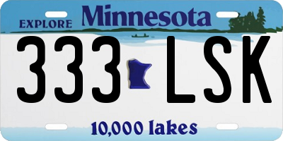 MN license plate 333LSK
