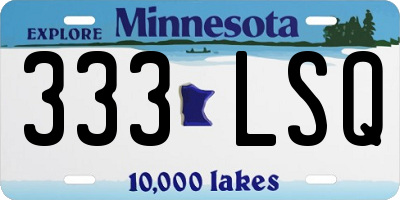 MN license plate 333LSQ