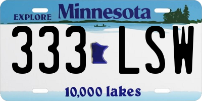 MN license plate 333LSW