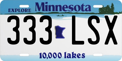 MN license plate 333LSX