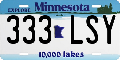 MN license plate 333LSY