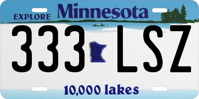 MN license plate 333LSZ