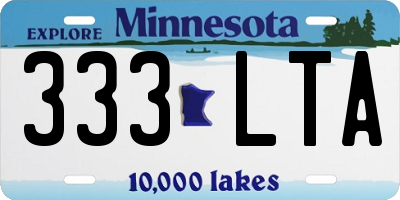 MN license plate 333LTA