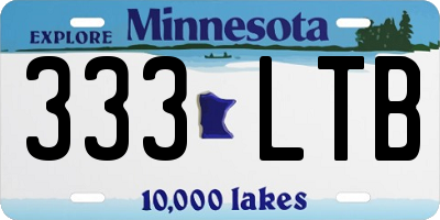 MN license plate 333LTB