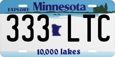 MN license plate 333LTC