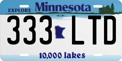 MN license plate 333LTD