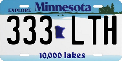 MN license plate 333LTH