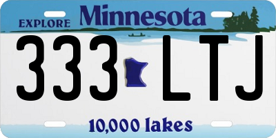 MN license plate 333LTJ