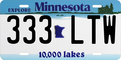 MN license plate 333LTW