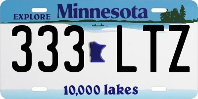 MN license plate 333LTZ