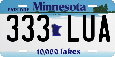 MN license plate 333LUA