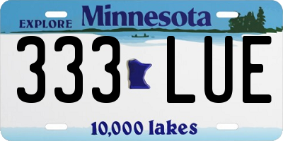 MN license plate 333LUE