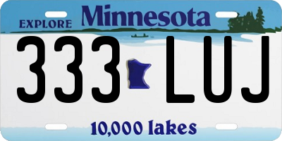 MN license plate 333LUJ