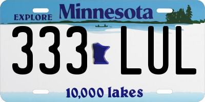 MN license plate 333LUL