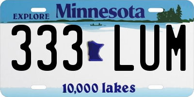 MN license plate 333LUM