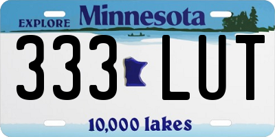 MN license plate 333LUT