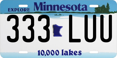 MN license plate 333LUU