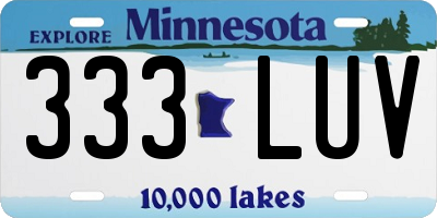 MN license plate 333LUV