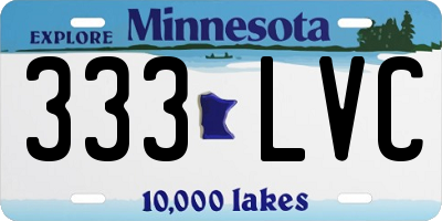 MN license plate 333LVC