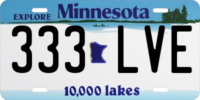 MN license plate 333LVE