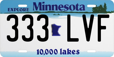 MN license plate 333LVF
