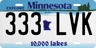 MN license plate 333LVK