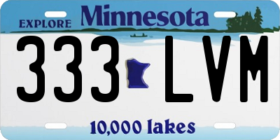MN license plate 333LVM