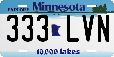 MN license plate 333LVN