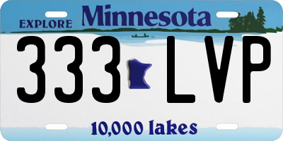 MN license plate 333LVP