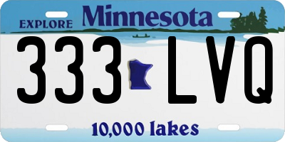 MN license plate 333LVQ