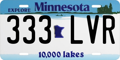 MN license plate 333LVR