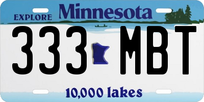 MN license plate 333MBT