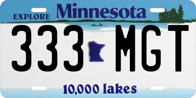 MN license plate 333MGT