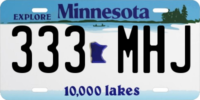 MN license plate 333MHJ