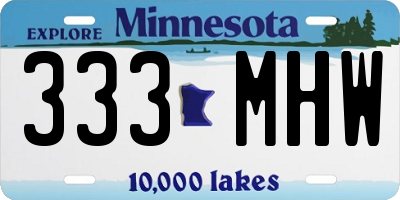 MN license plate 333MHW