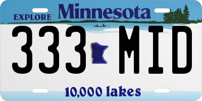 MN license plate 333MID