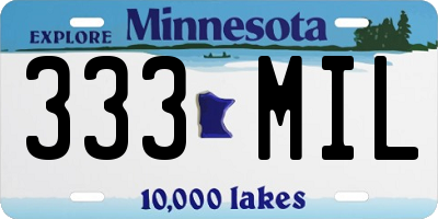 MN license plate 333MIL
